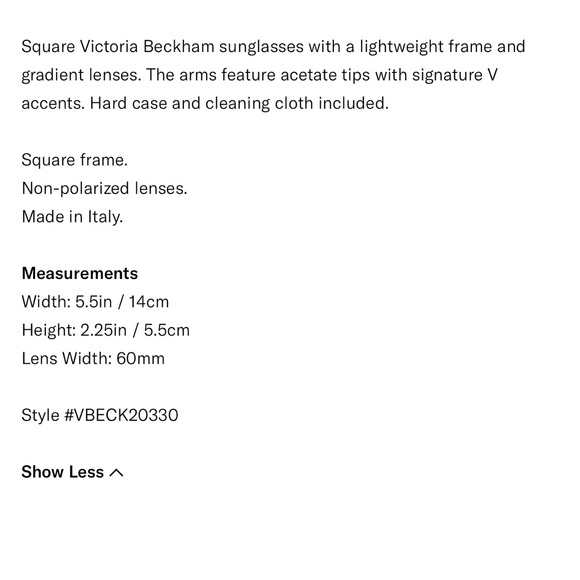 ISO- Victoria Beckham Windsor square sunglasses